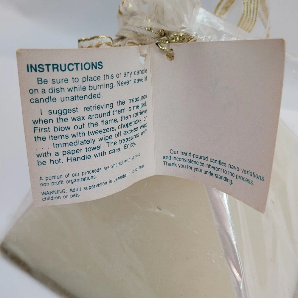 The Treasure Candle Golden Angel Pyramid Candle Vintage 1991 Hidden Treasures